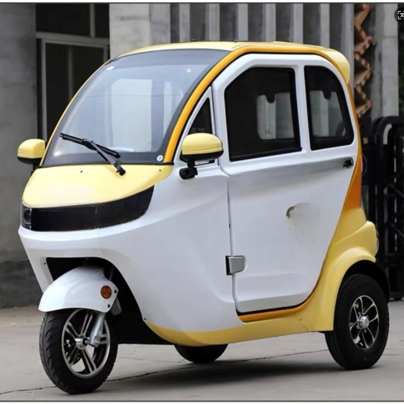 1500W fully enclosed three-seat electric tricycle, household electric four-wheeler, elderly scooter