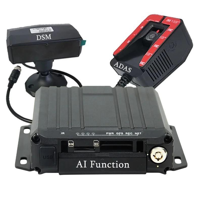 High Quality 4ch Dual Sd Card 1080p 4g Gps Mdvr Driver Fatigue Monitor System Adas Dsm Ai Mobile Dvr