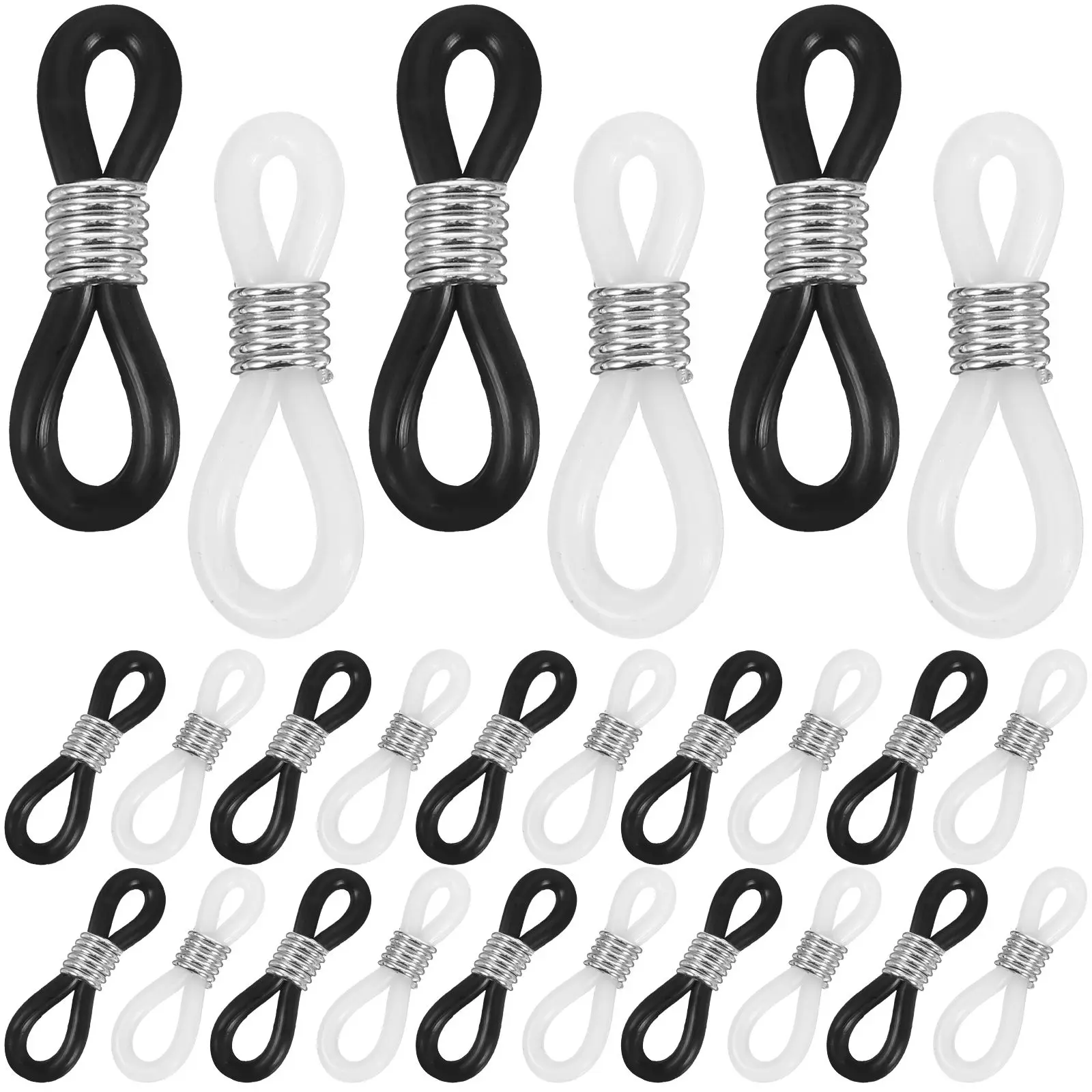 

100 Pcs Glasses Chain Accessories Transparent Silicone Anti Slip Buckles Waterproof Connector Retainer For Men Women Adjustable