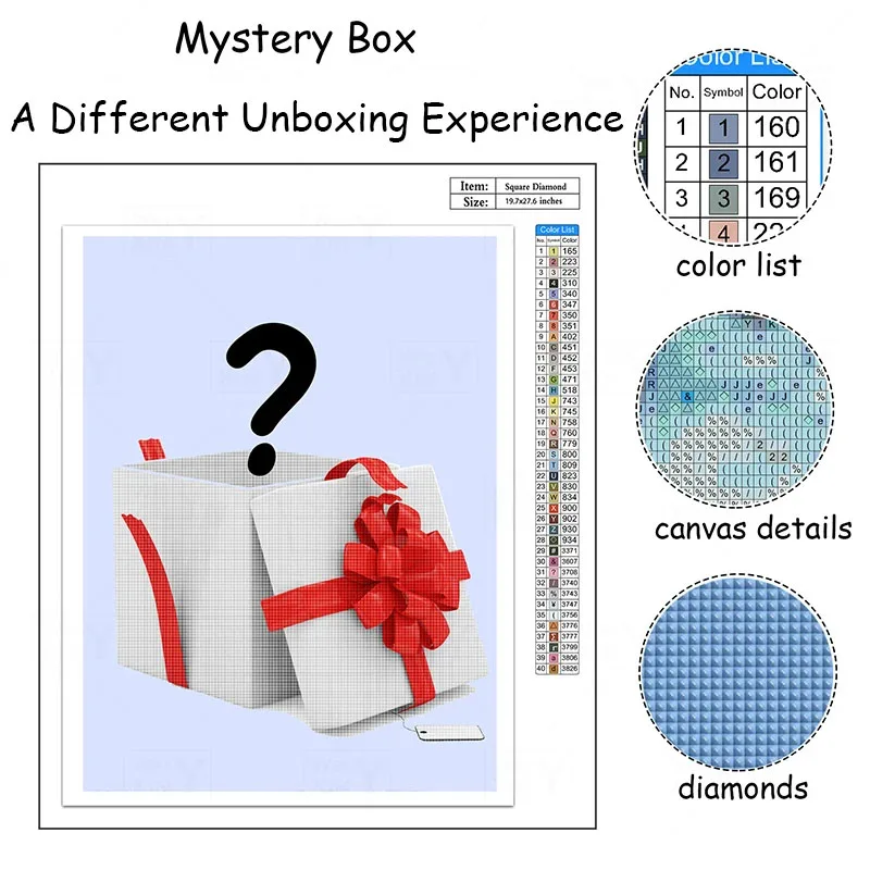 Blind Box Diamond Painted Mystery Box Rhinestone Picture 5D DIY Diamond Embroidery Sales Mosaic Handmade Gifts