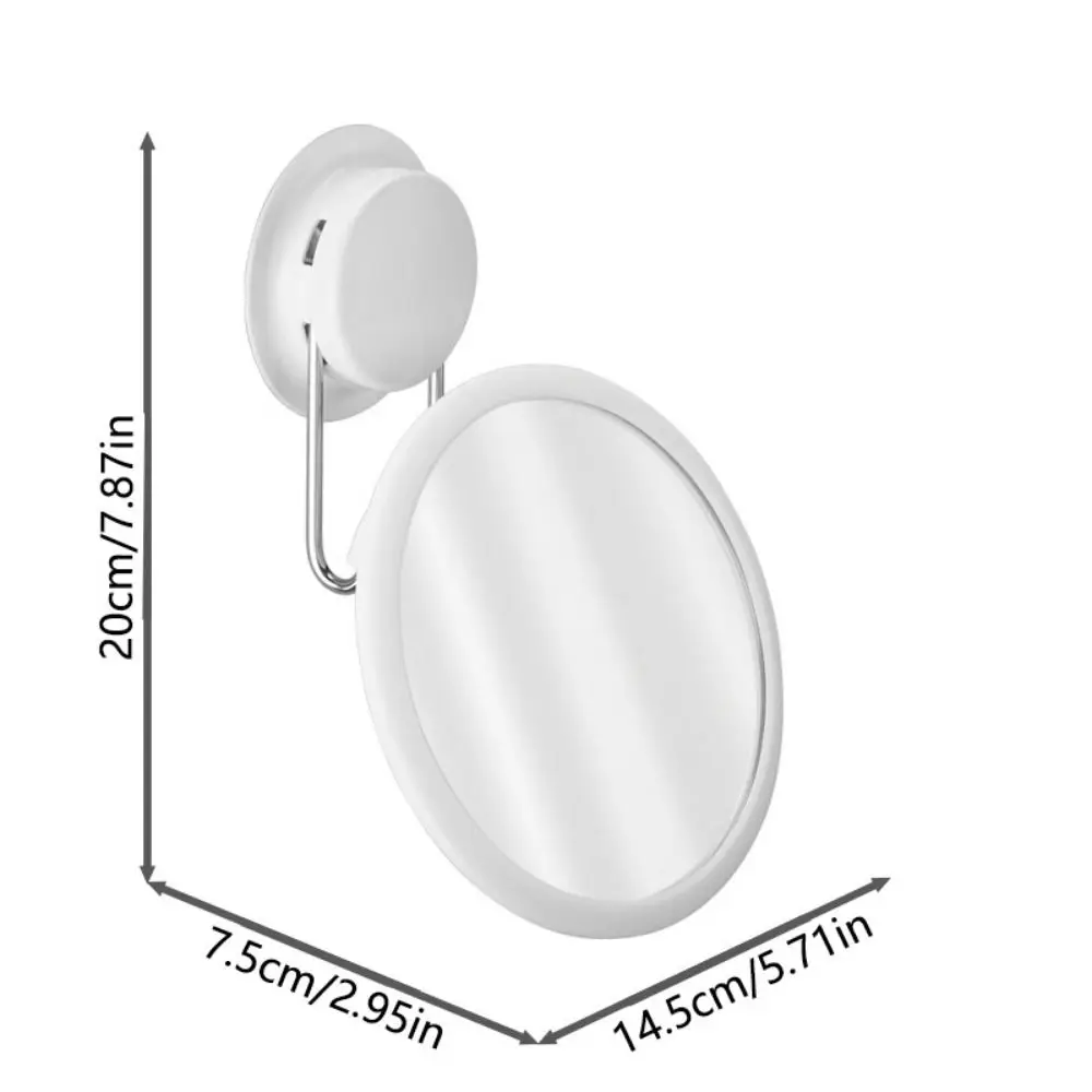 360 Degree Rotation Suction Cup Makeup Mirror Waterproof Adjustable Hanging Round Mirror Easy To Install Removable