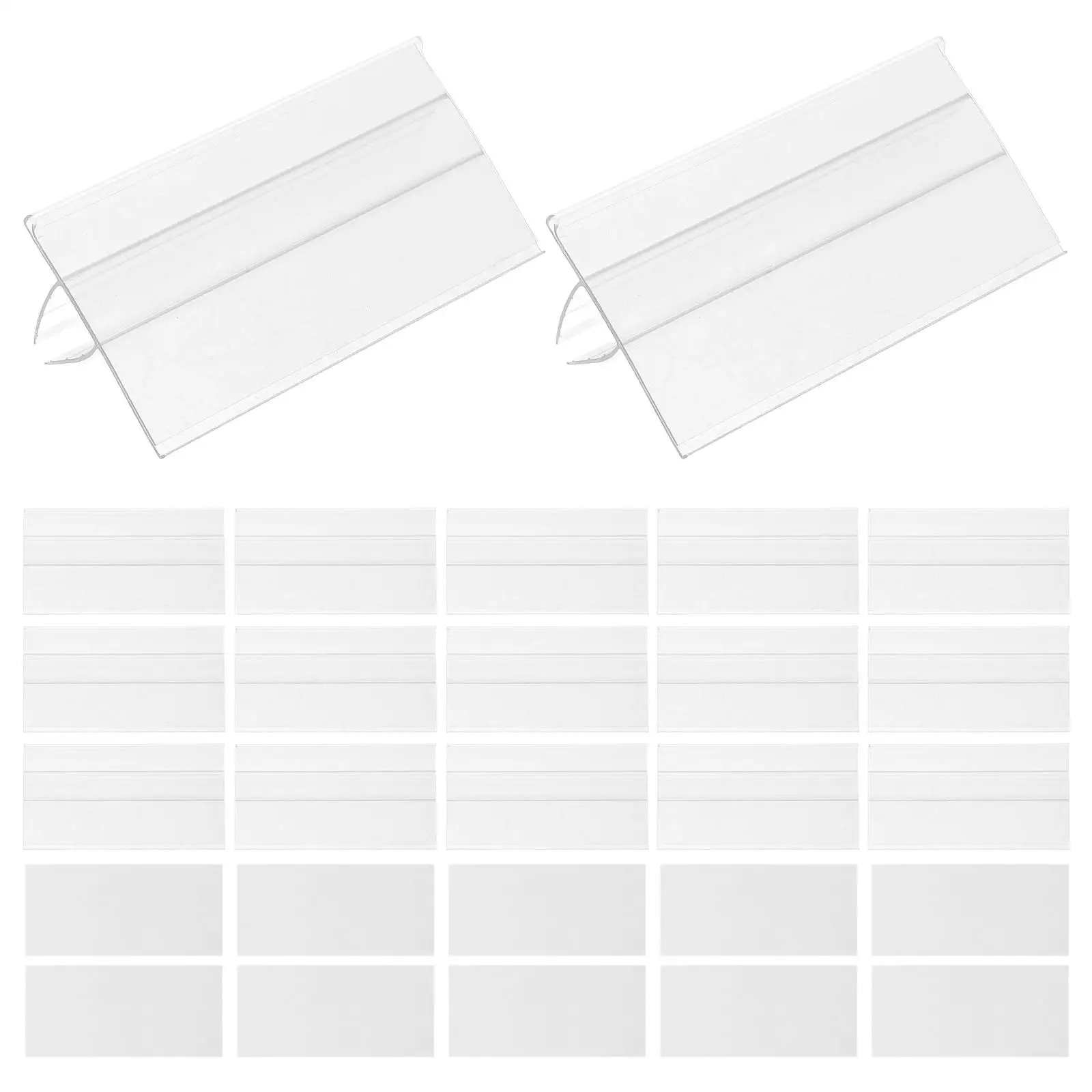 50 STKS Plank Label Houders Transparante Plastic Kaartbeugel Retail Wire Rack Clips Etiketten Perfecte Update Informatie Display