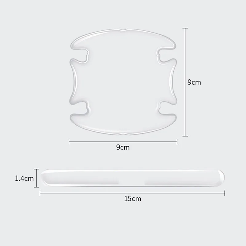 자동차 도어 핸들 볼 스크래치 보호 투명 스티커, 실리콘 백미러 충돌 방지 보호 스트립