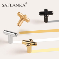 SAILANKA Brass Kitchen Cabinet Drawer Knob Furniture Cabinet Handles Closet Cupboard Door Pulls Cross Tiradores Para Muebles