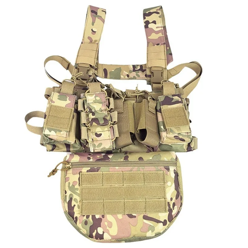 

Tactical Vest with MOLLE System - Quick Release Chest Harness for Outdoor Training, MC Lightweight D3 Chest Rig for Hiking