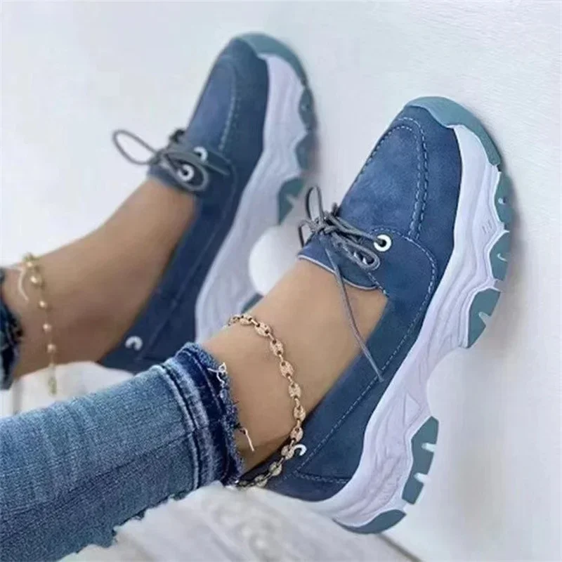 Turnschuhe Damenschuhe neues Muster Leinwand Schuh lässig Damen Sportschuhe flache Schnürung Erwachsene Zapatillas Mujer Chauss ure Femme