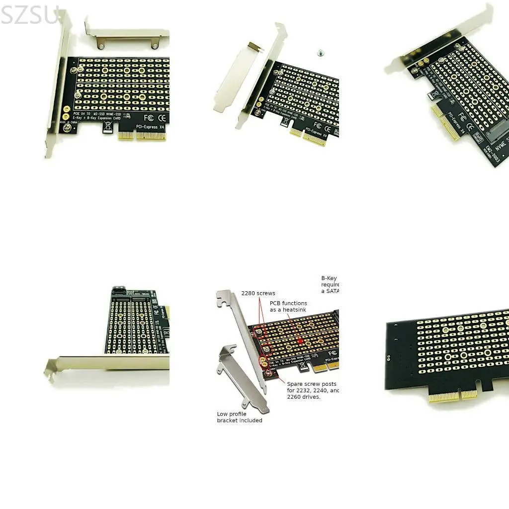 SZSU Dual M.2 PCIE NVME ADAPTER بدون وظيفة فاصل PCIE (تشعب PCIE