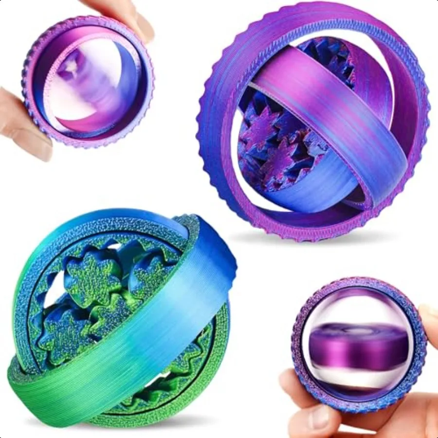 2 pacote 3d impresso spinners brinquedos fidget adultos str alívio brinquedos para tdah ansiedade sensorial precisa silencioso mesa de escritório brinquedo festa favores