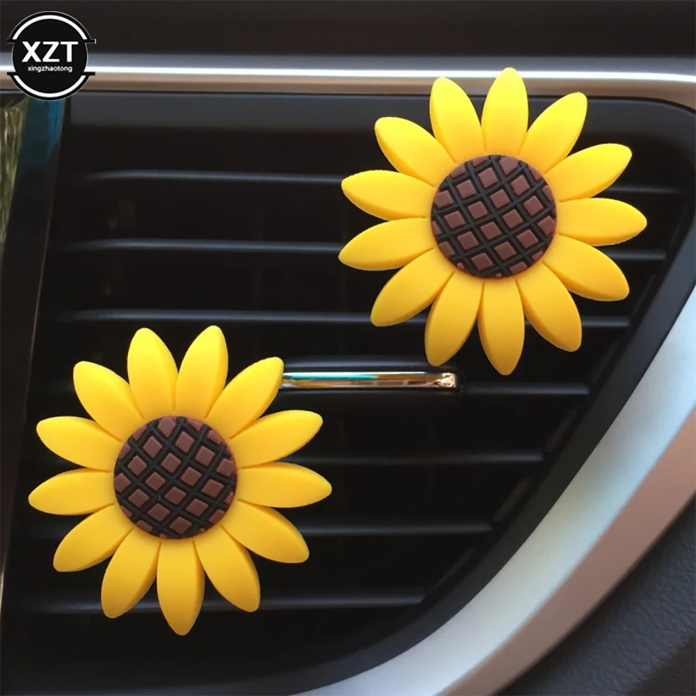 Car Fashion Multiflora Sunflower Car Air Outlet Fragrant Perfume Clip Air Freshener Diffuser