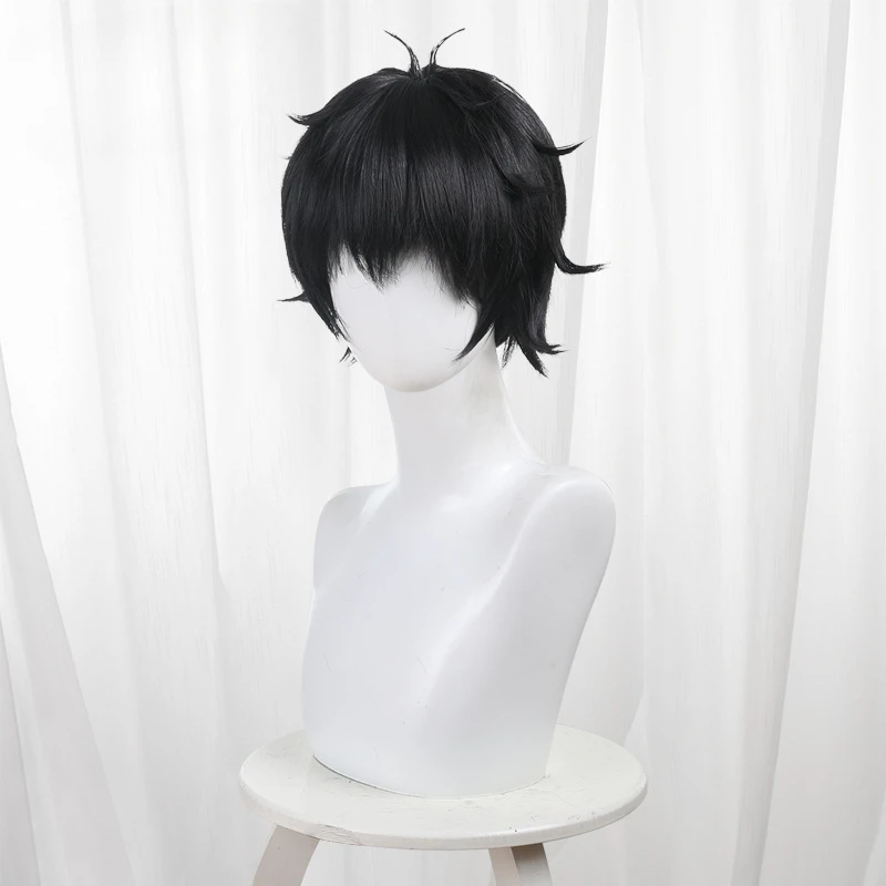 Anime WIND BREAKER Cosplay jo togame Wig Halloween Play Party Stage High Quality Short Black Curly Hair Costume Props