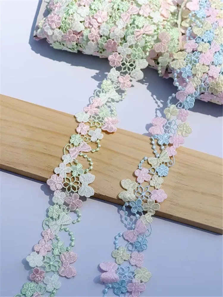 10Yards 4.5cm Wide Shiny Blue Pink Green Hollow Flower Venise Diy Venice Lace Clothing Accessories Of Various Garment,Bra.Skirt