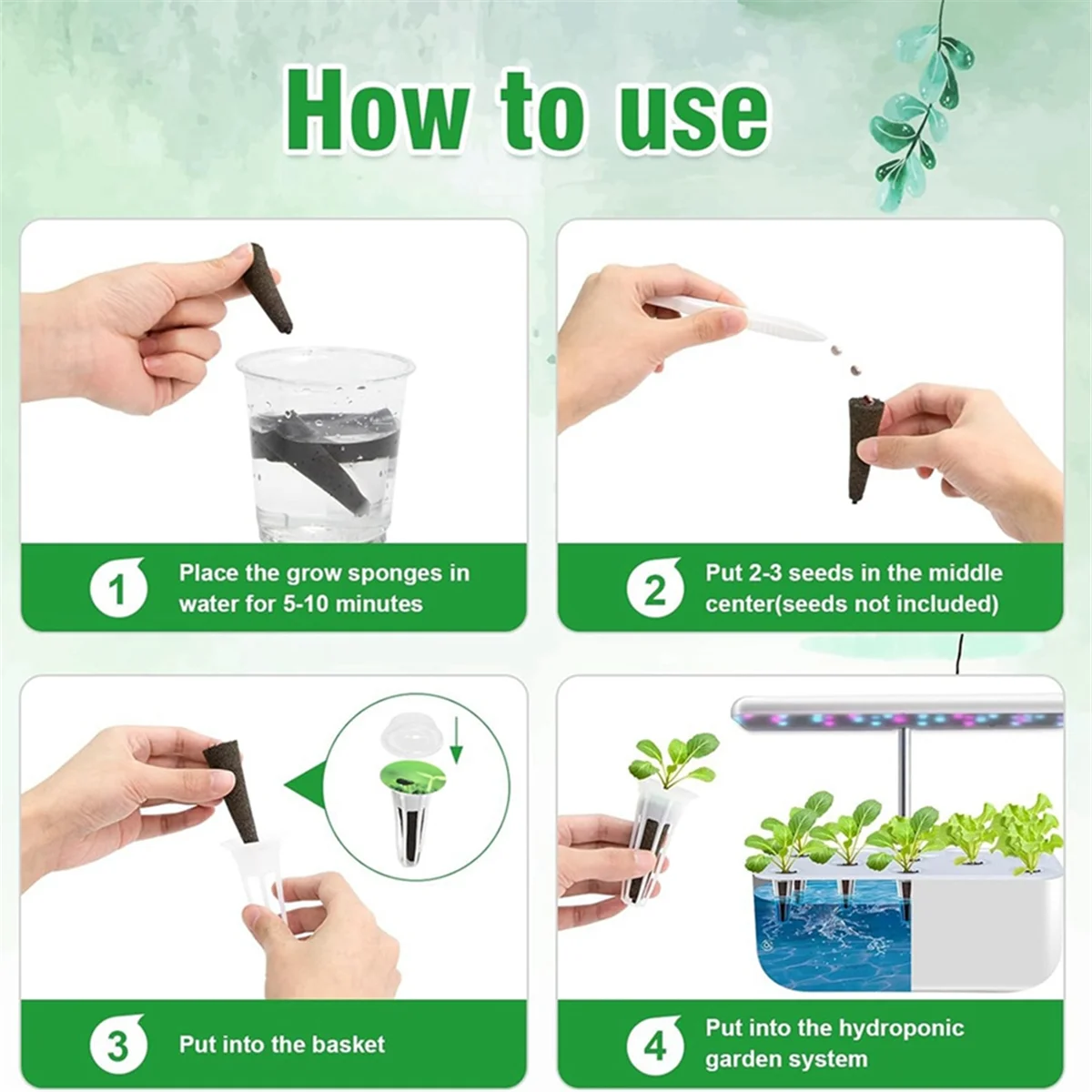 Grow Pod Kits Supplemental Grow Sponge Grow Sponges Baskets for Most of Hydroponic Indoor Garden System