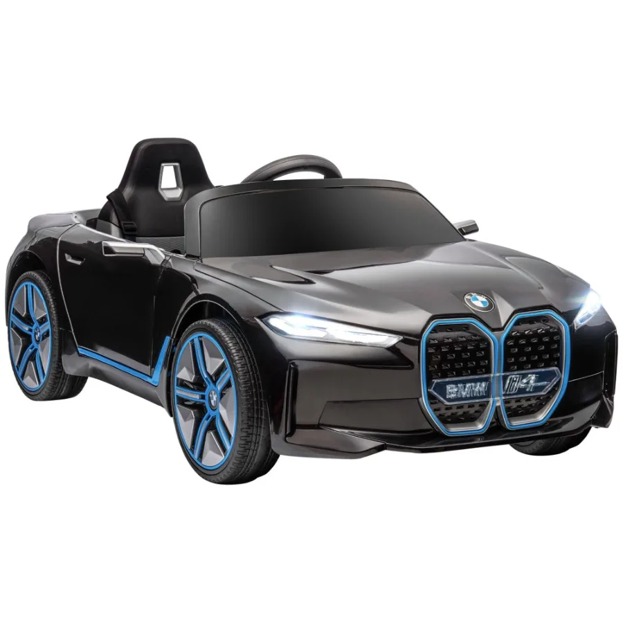 Aosom Electric Car for 12V Licensed BMW Ride on Car with 2.4G Remote Control Suspension System Horn Honking Music Lights for Bo