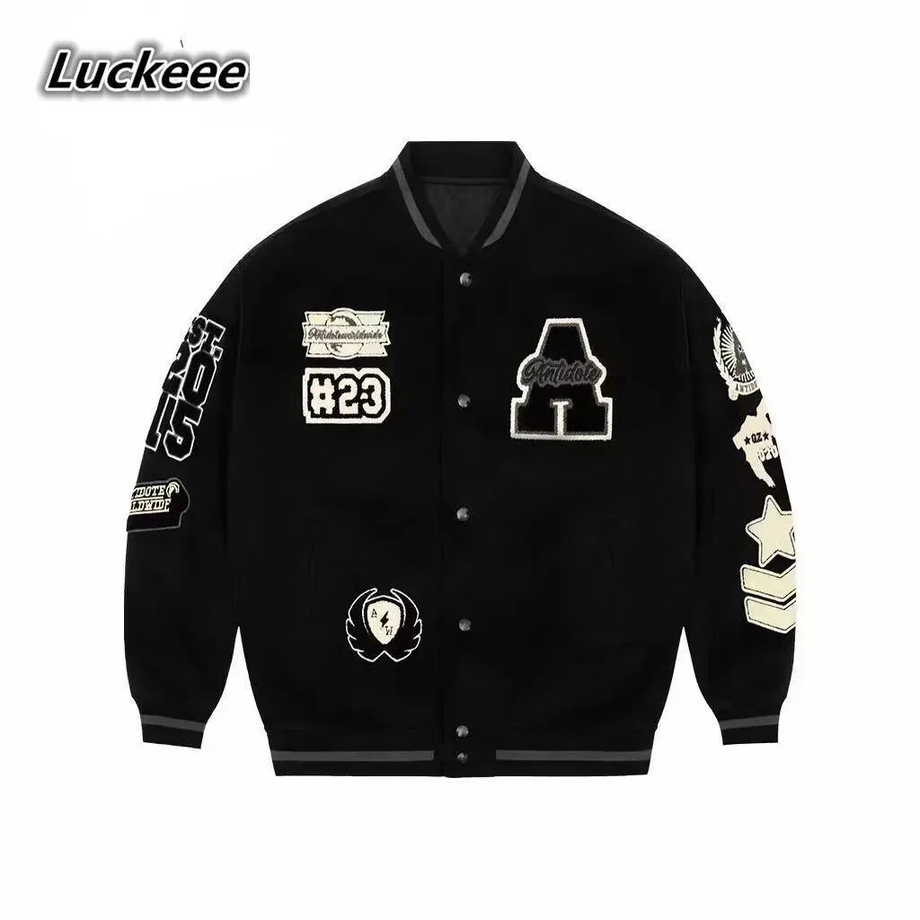 

VIntage Varsity Jackets Men Baseball Uniform spring Autumn Jackets Embroidery Streetwear Bomber Coat Fashion Man clothing