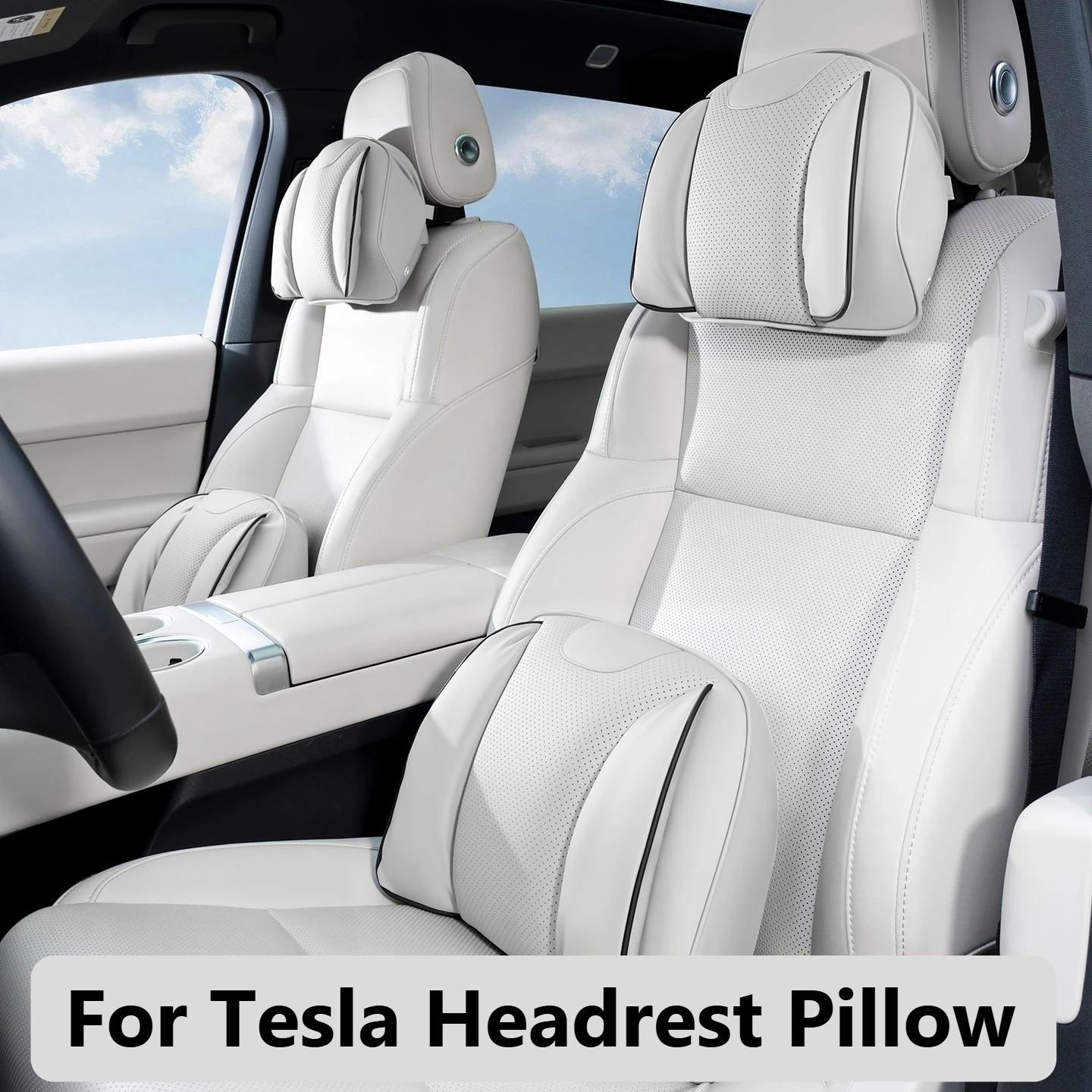 For Tesla Car Headrest Pillow Lumbar Support Premium Quality Breathable Fit Model 3 Model Y Highland Model S Cybertruck Model X