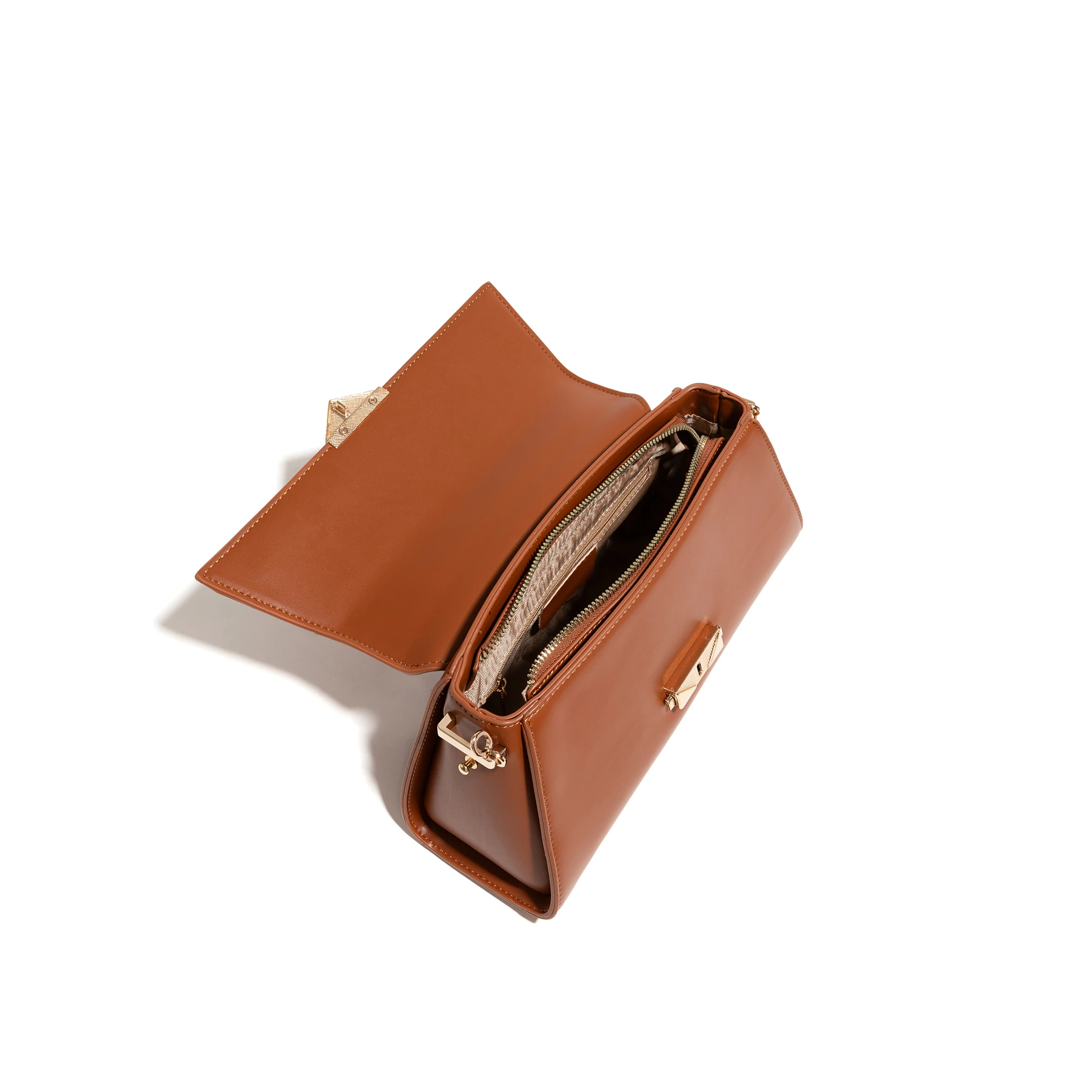 CKKUI Vintage PU Leather Shoulder Bags Women Minimalist Metal Lock Baguette Purse Retro Underarm Handbag For Daily Commute