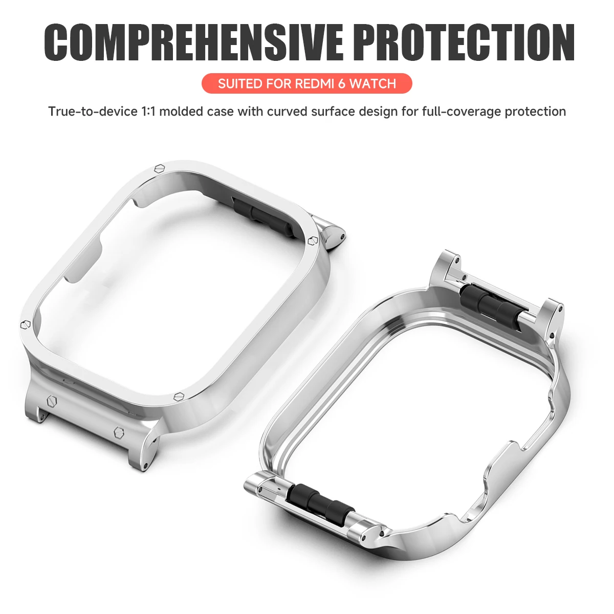 20 mm Metallrahmen-Ohrschutzgehäuse für Redmi Watch 6, Armbänder, austauschbarer Stoßfänger für Redmi 6, Gehäuseabdeckung, Zubehör