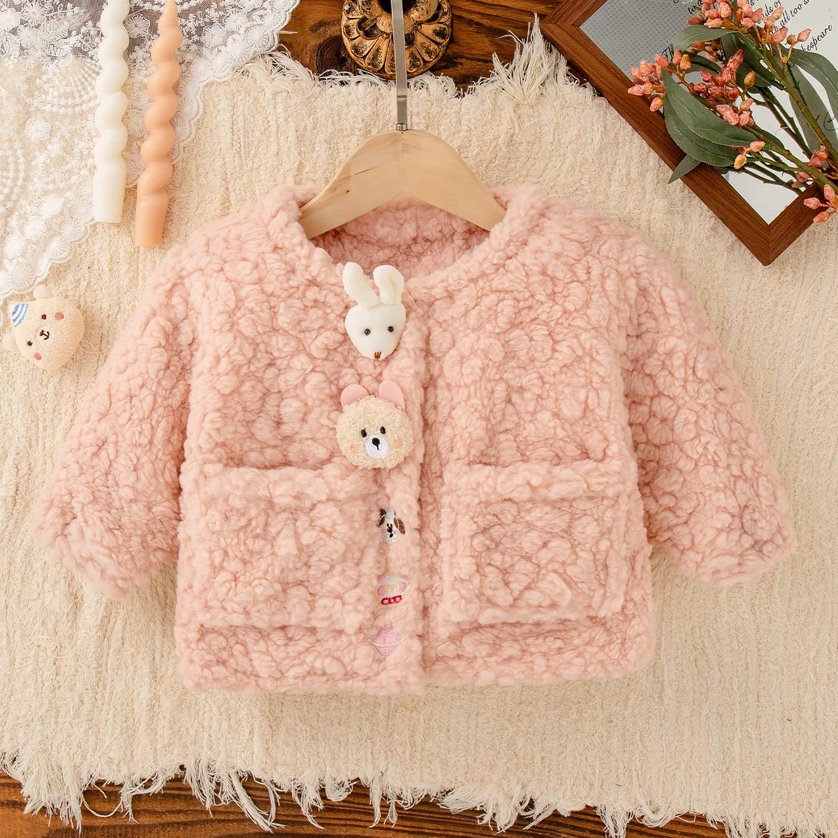 New Autumn And Winter Thick And Warm Baby Girl Coat, Cute Cartoon Children'S Clothes For Babies Aged 9 Months To 4 Years Old