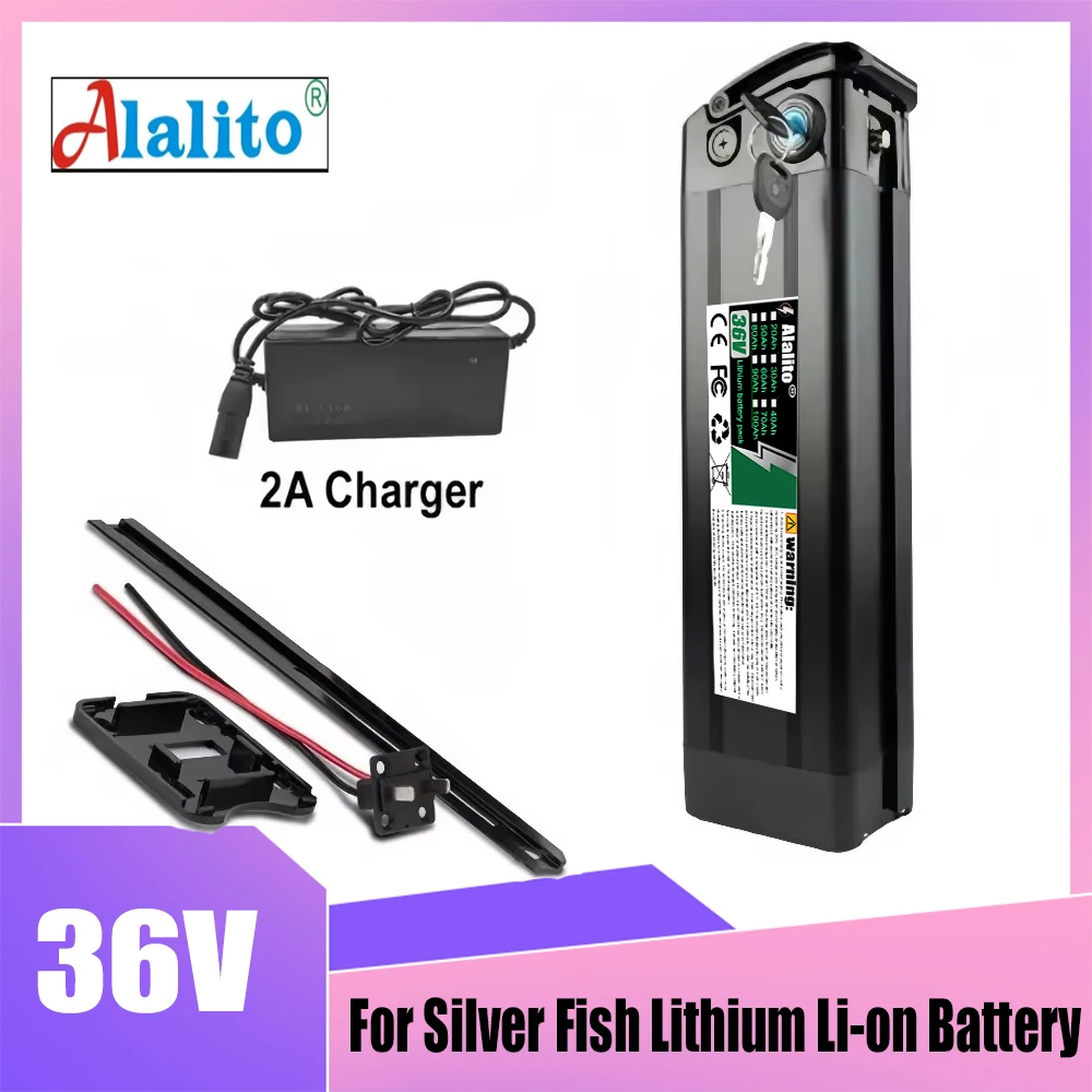 For Silver Fish lithium battery pack, 36V 20Ah-50Ah, compatible with 250W-1000W folding bicycle wheel hub motor