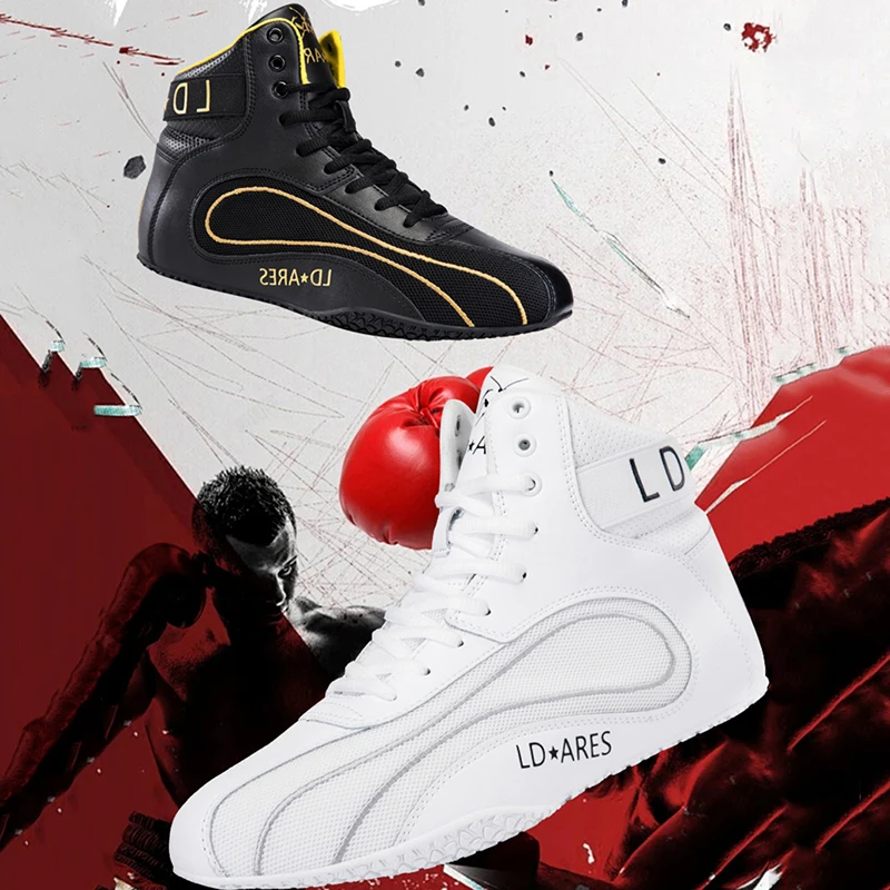 2025 New Fashion Professional Wrestling Shoes Fighting Boxing Wrestling Rubber Sole Breathable Wearable Shoes