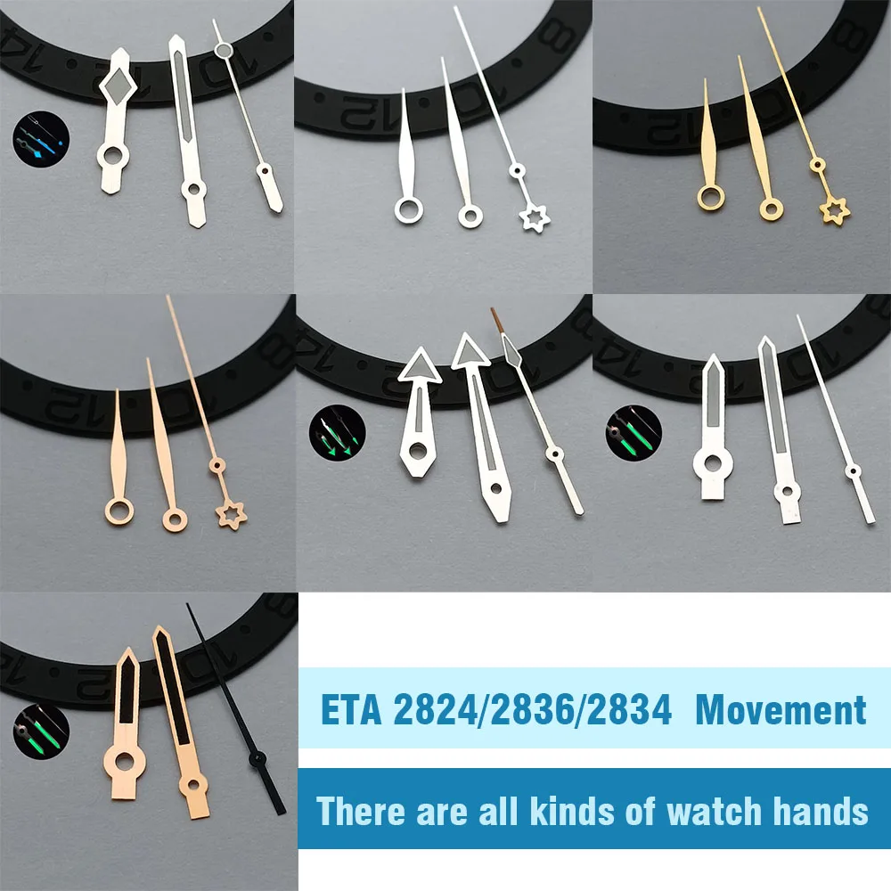 

Watch hands, glow-in-the-dark hands, for ETA 2824/2836/2834 movement, watch hands, watch accessories, watch accessories