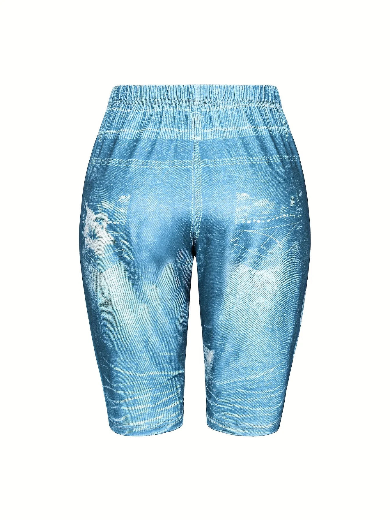 Lily Flowers New Fashionable Denim Inspired Slim Fitting Shorts Women\'s Casual Leggings High Elasticity