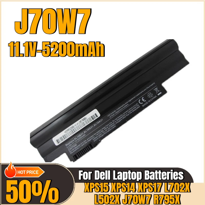 لديل XPS L401x L501x L502x L701x L702x L721x JWPHF R795X WHXY3 R4CN5 6 خلايا بطارية الكمبيوتر المحمول J70W7 11.1 فولت 5200 مللي أمبير