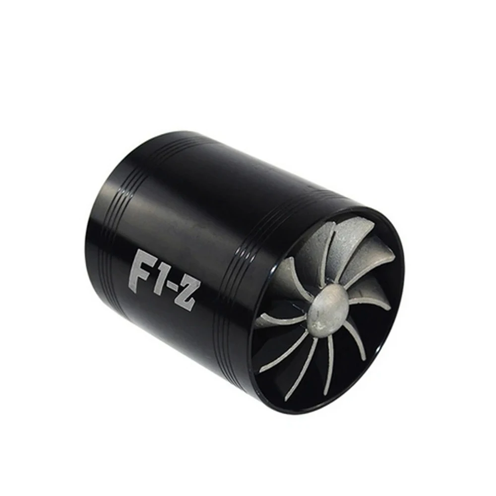 JONBO Car Turbine Supercharger kit F1-Z Double Turbine Turbo Charger Air Intake Gas Fuel Saver Fan for Air Intake Hose 65-74mm