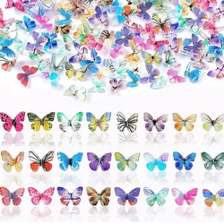 50PCS Spring 3D Resin Nail Butterfly Charms Kawaii Nails Art Decorations Accessories Manicure Decor Designer Supplies Tool