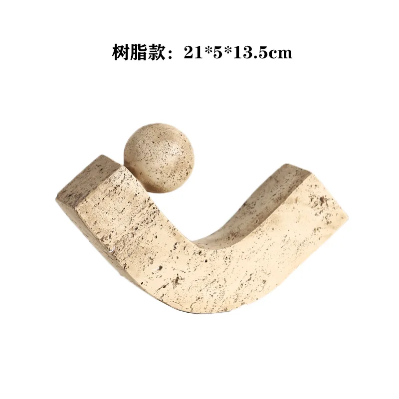 Geometric Arc Natural Stone Ornaments Modern Crafts Desk Decoration Creative Geometry Artwork Statue Room Aesthetics Decor