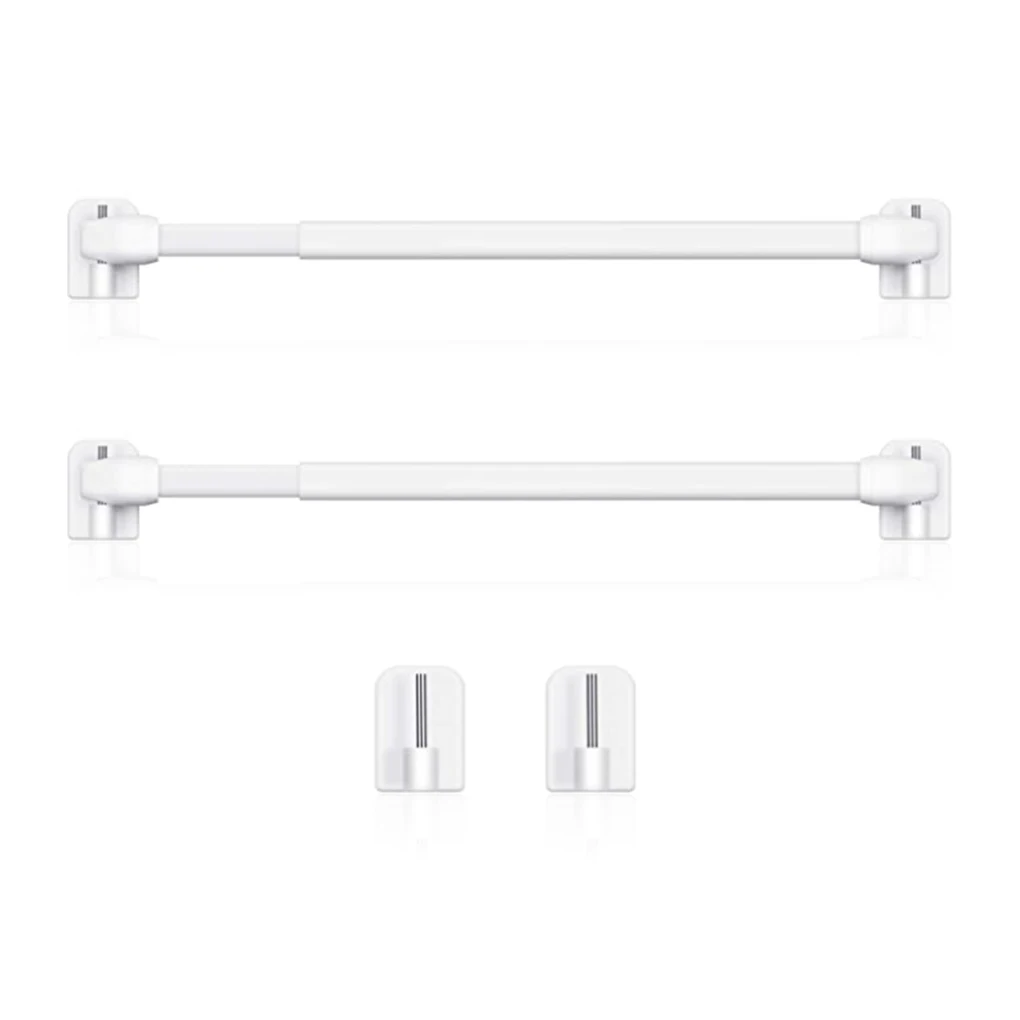 

2 Pcs 2 Pieces Curtain Rod Extendable Window Cupboard Stick Tension Pole Without Drilling Rods for Home Bathroom Hotel