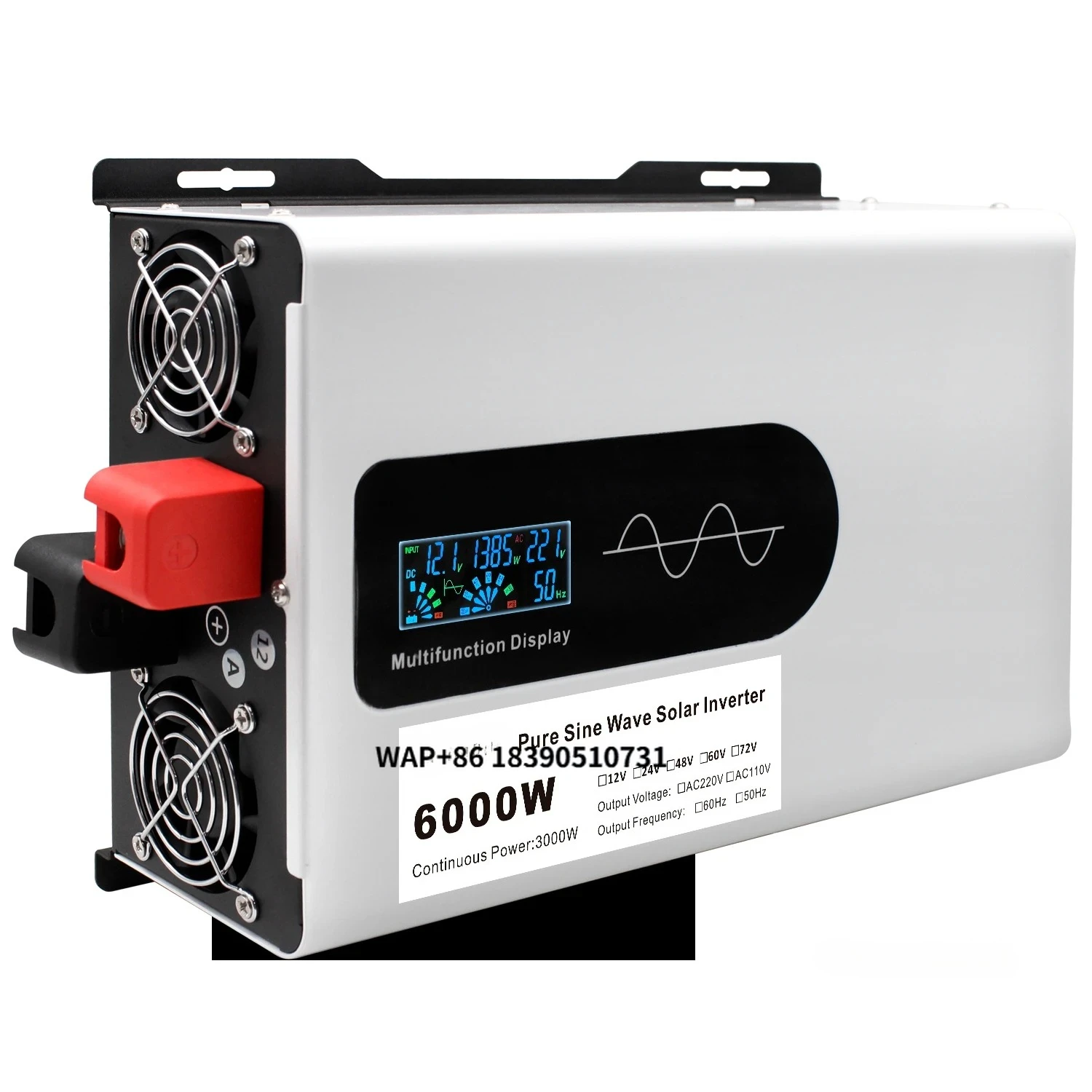 HOULI 12V/48V/220V Solar Pure Sine Wave Inverter 6000W Converter 12V to 230V Power Converter