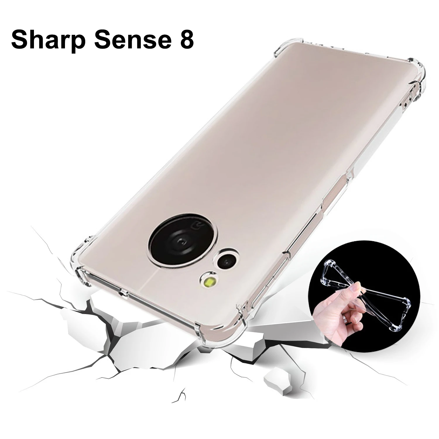 Para Sharp Aquos Sense8 SH-M26 funda de cojín de aire a prueba de golpes transparente Airbag parachoques de silicona TPU contraportada funda suave para Sharp Sense8