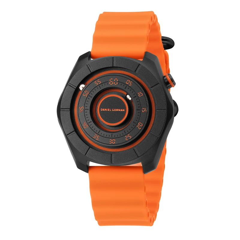 Herren-Designeruhr von Avantgarde, inspiriert von Schwerkraft, magnetischer Zeiger, künstlerisches Zifferblatt, wasserdicht, lässiger Stil