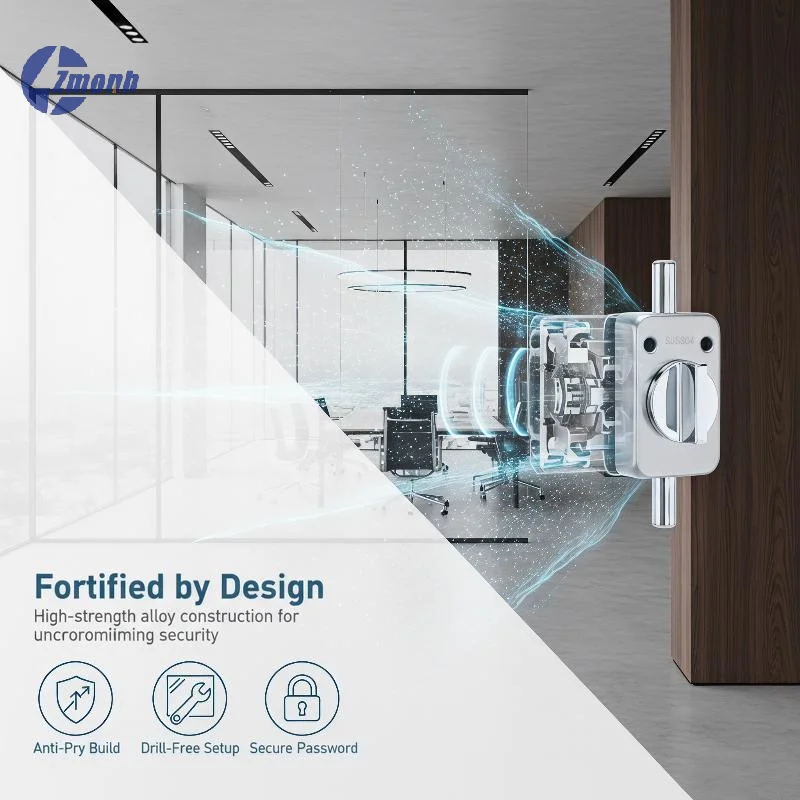 304 Stainless Steel Glass Lock Ground Bolt Ground Lock Anti-Theft Double Swing Hinge Frameless Sliding Door Lock, Brushed Finish