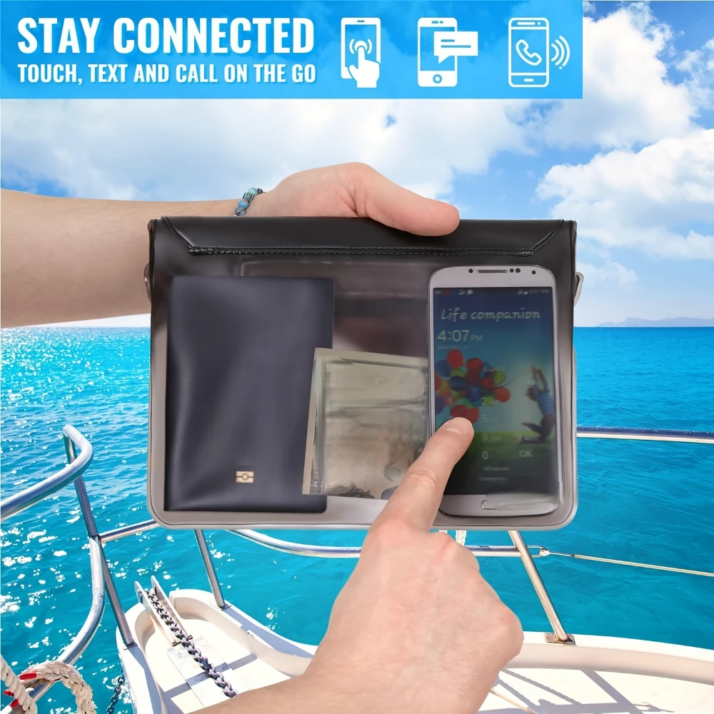 Waterproof Phone Bag, Three-Layer Sealed Touch Screen Waterproof Phone Waist Bag Suitable Kayaking Boating and Pool Accessories