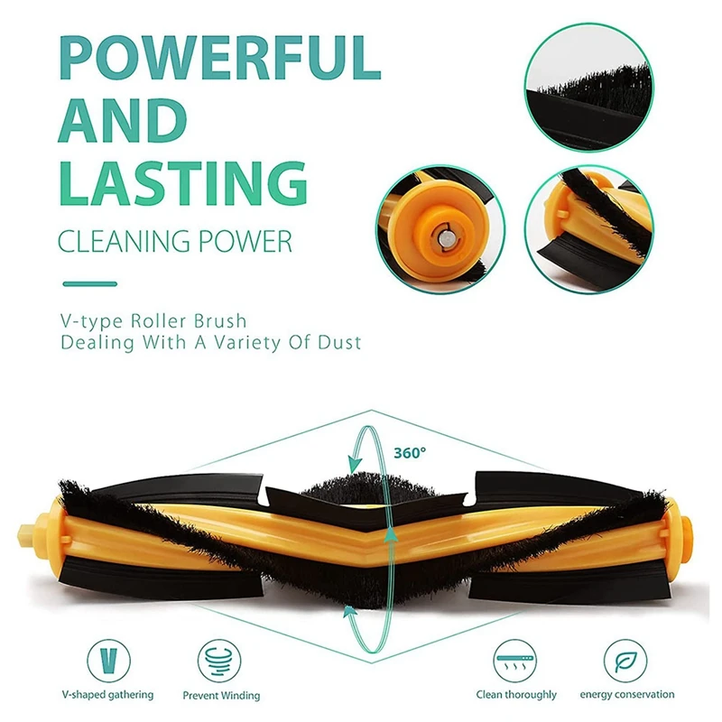 ECOVACS T9 POWER MAX AIVI 로봇 진공 청소기 교체 액세서리, 롤러 브러시 및 메인 브러시