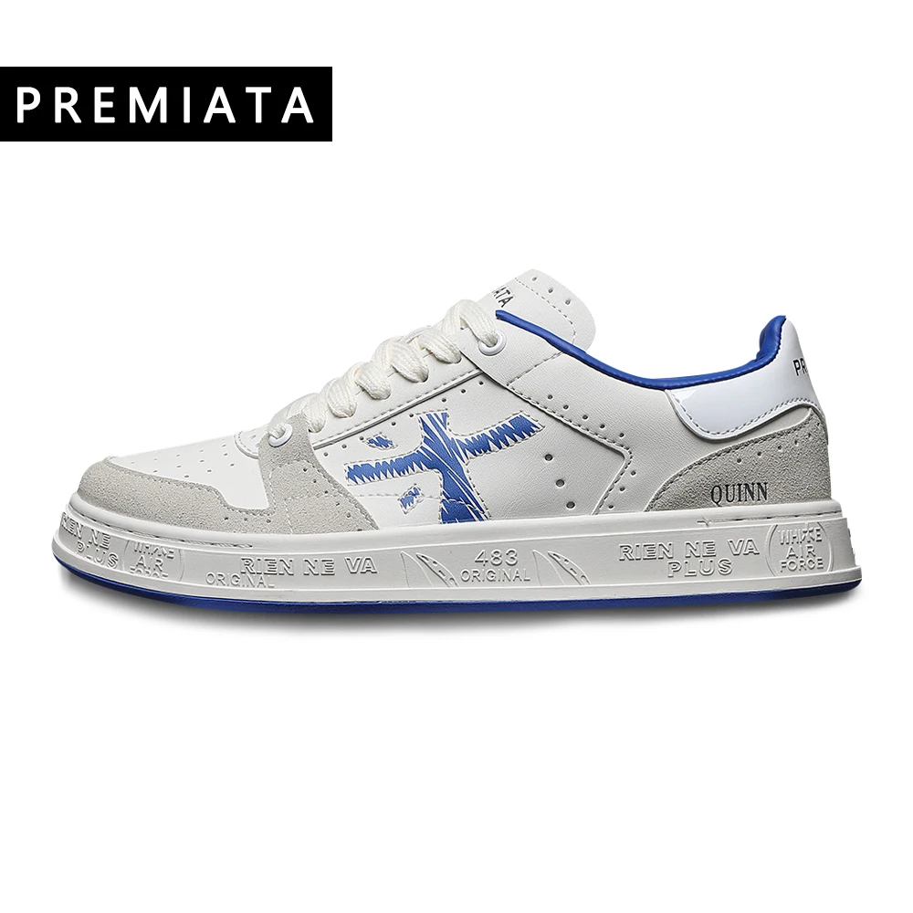 PREMIATA 남성용 레트로 심플 니치 라이트 럭셔리 스웨이드 스포츠 스케이트보드 신발, 스트리트 트렌드, 올매치 로우탑 레이스업 캐주얼 신발 