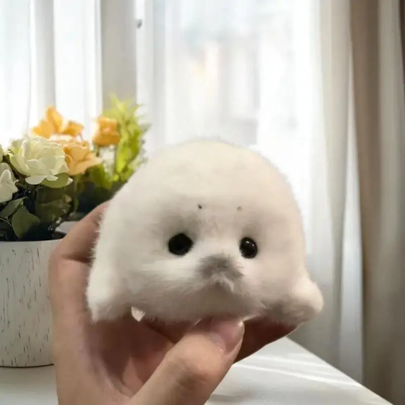 귀여운 아기 바다표범 봉제 인형; 실제 바다표범 장난감 기념품 가방 펜던트 인형 선물