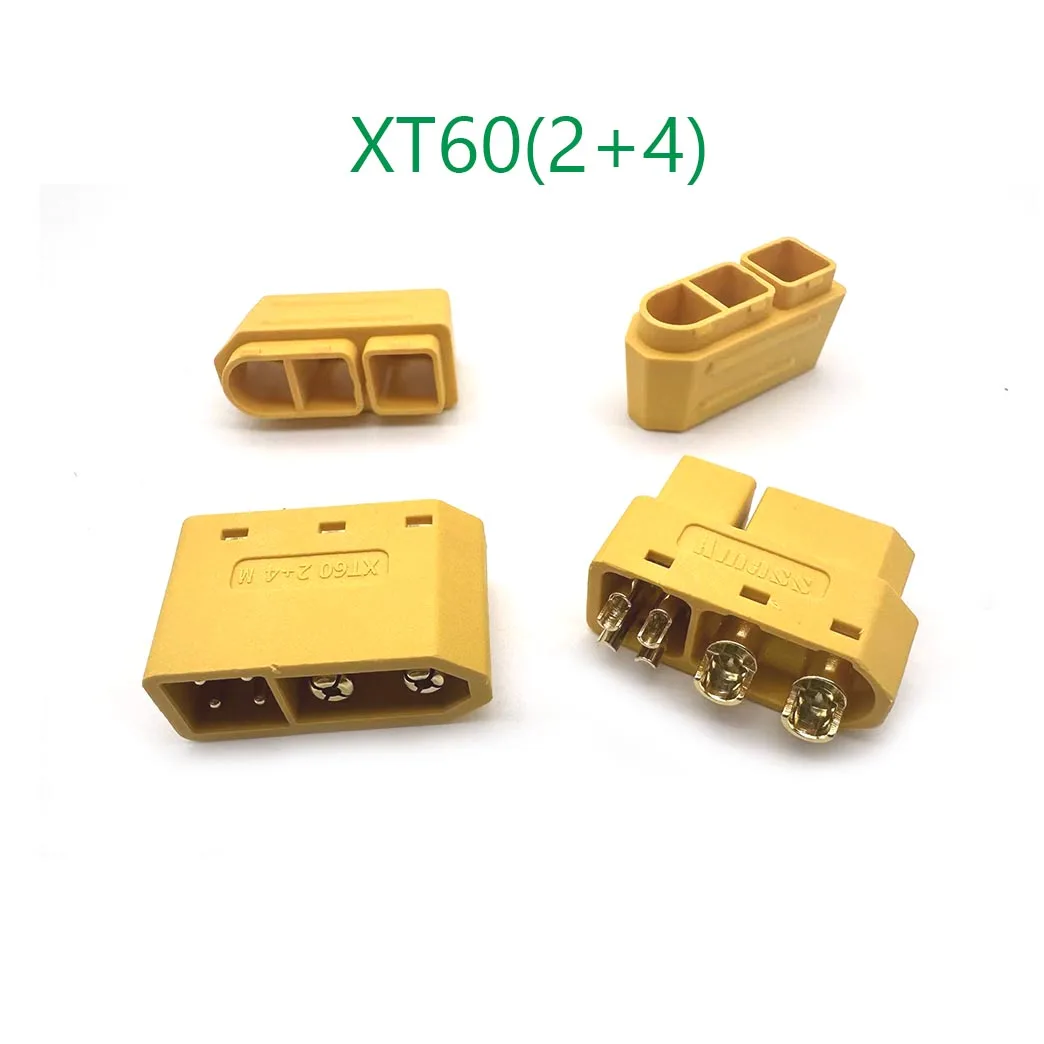 1/2/3 مجموعات Amass XT60 (2 + 4) ذكر أنثى موصل قابس مع دبوس إشارة وغمد لحام سلك نموذج الملحقات