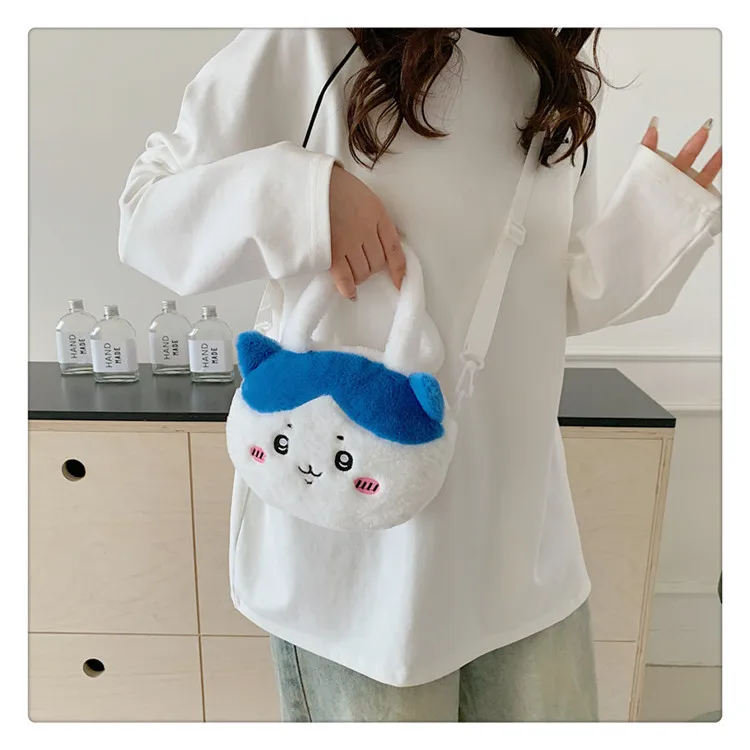 Minso-Sac à bandoulière en peluche USAGI, sac de dessin animé mignon Kawaii, sac à main de petite taille, accessoires d'anime, sac de détermination initié, cadeau