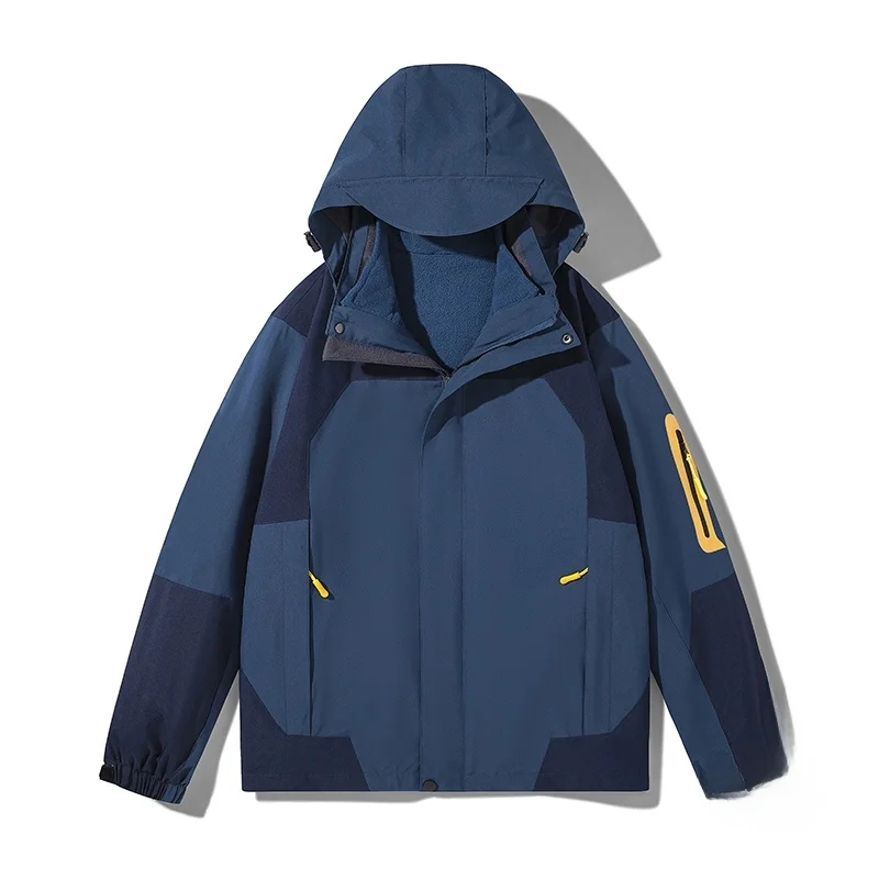 

Мужской уличный водонепроницаемый комплект из двух предметов: куртка на флисовой подкладке и брюки. Новинка осенне-зимнего сезона. Модный брендовый повседневный костюм.