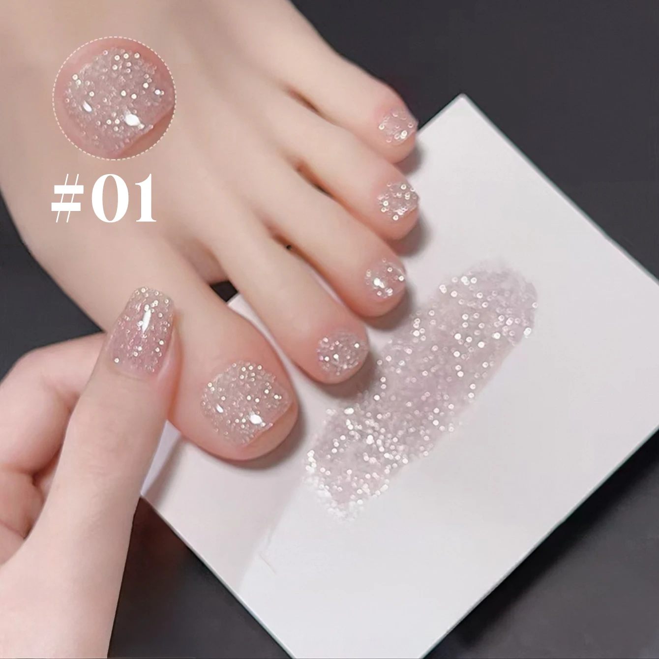 1-8pcs Popular Versatile Whitening Pink Green Blue Bling Gel Super Glitter Water Light Broken Diamond Gel Nail Polish image 2