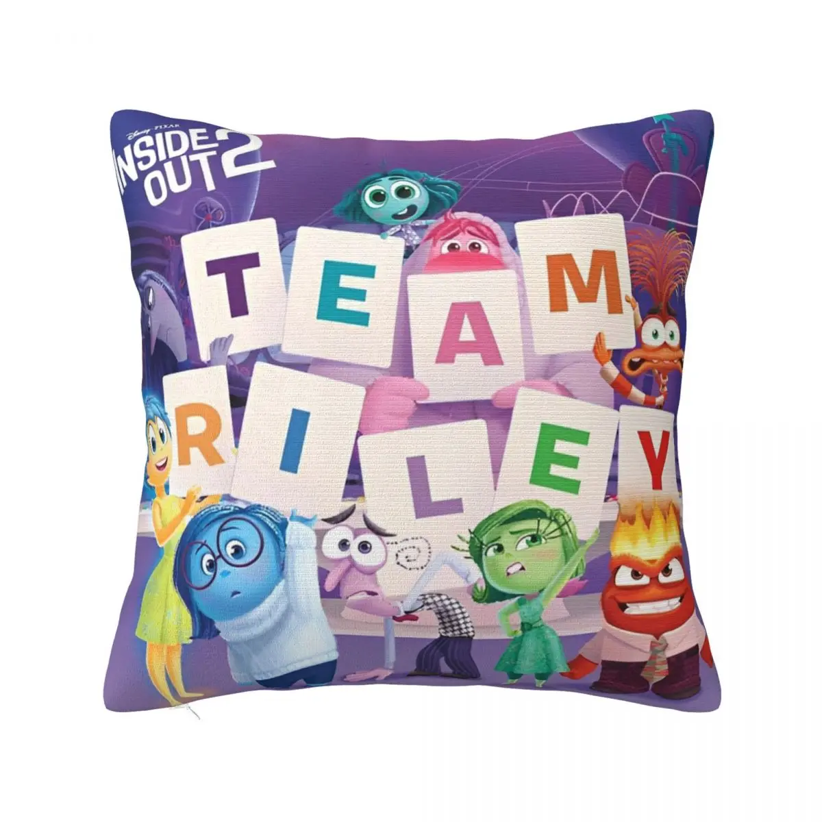 

Inside Out 2 2024 Cartoon Film Pillowcases Merch Printed Polyester Cushion Cover Gift Throw Pillow Case Cover Home Square