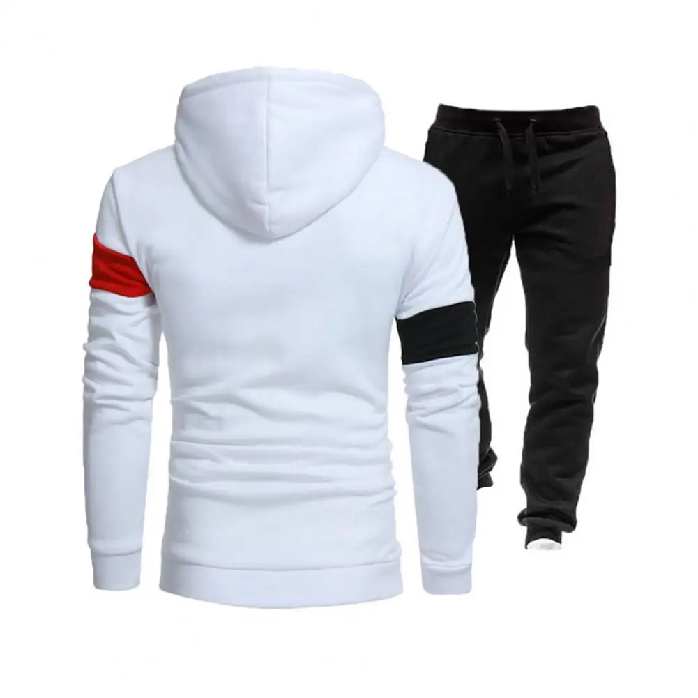 Winter Tracksuit Two Piece Set Ankle-banded Sports Ankle-banded Men Winter Tracksuit Men Hoodie Pants Set for Daily Wear