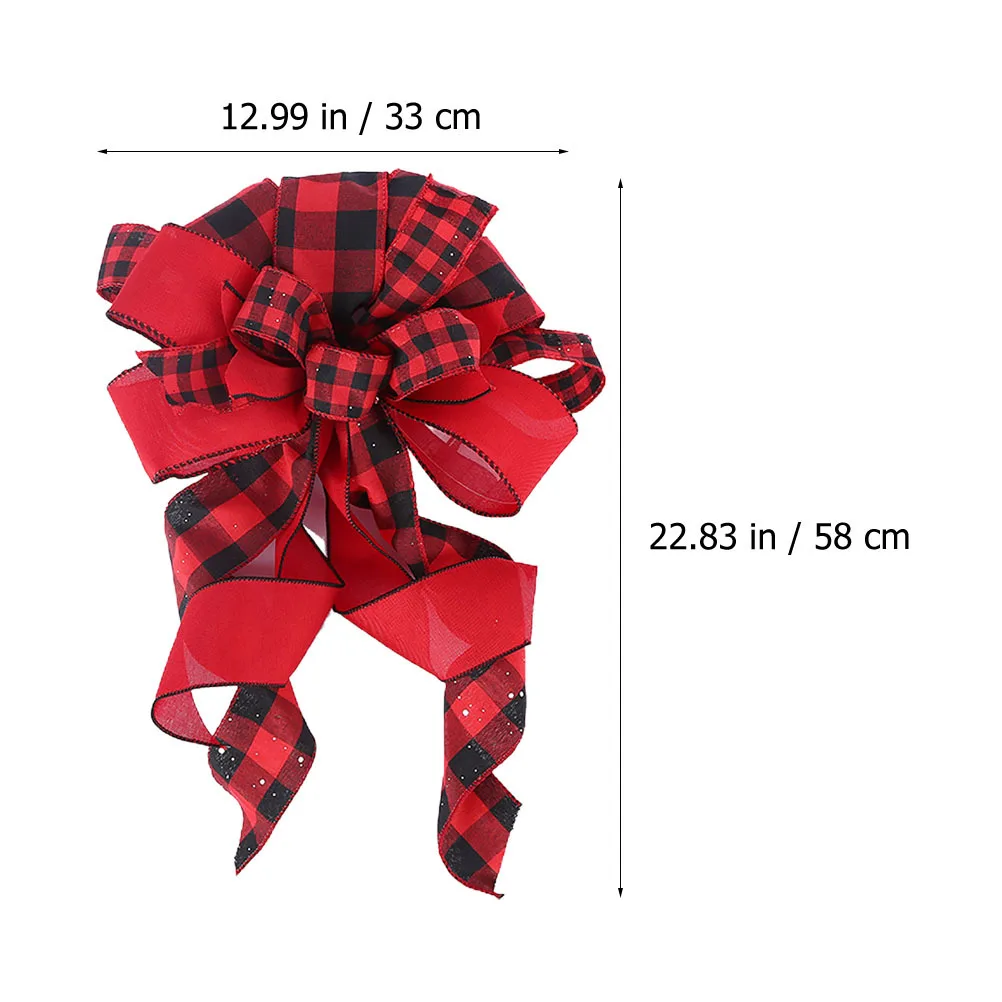 

1pc Bowknot Tree Topper Christmas Decor Treetop Adornment Holiday Party Decoration Xmas Tree Topper Festive Ornament