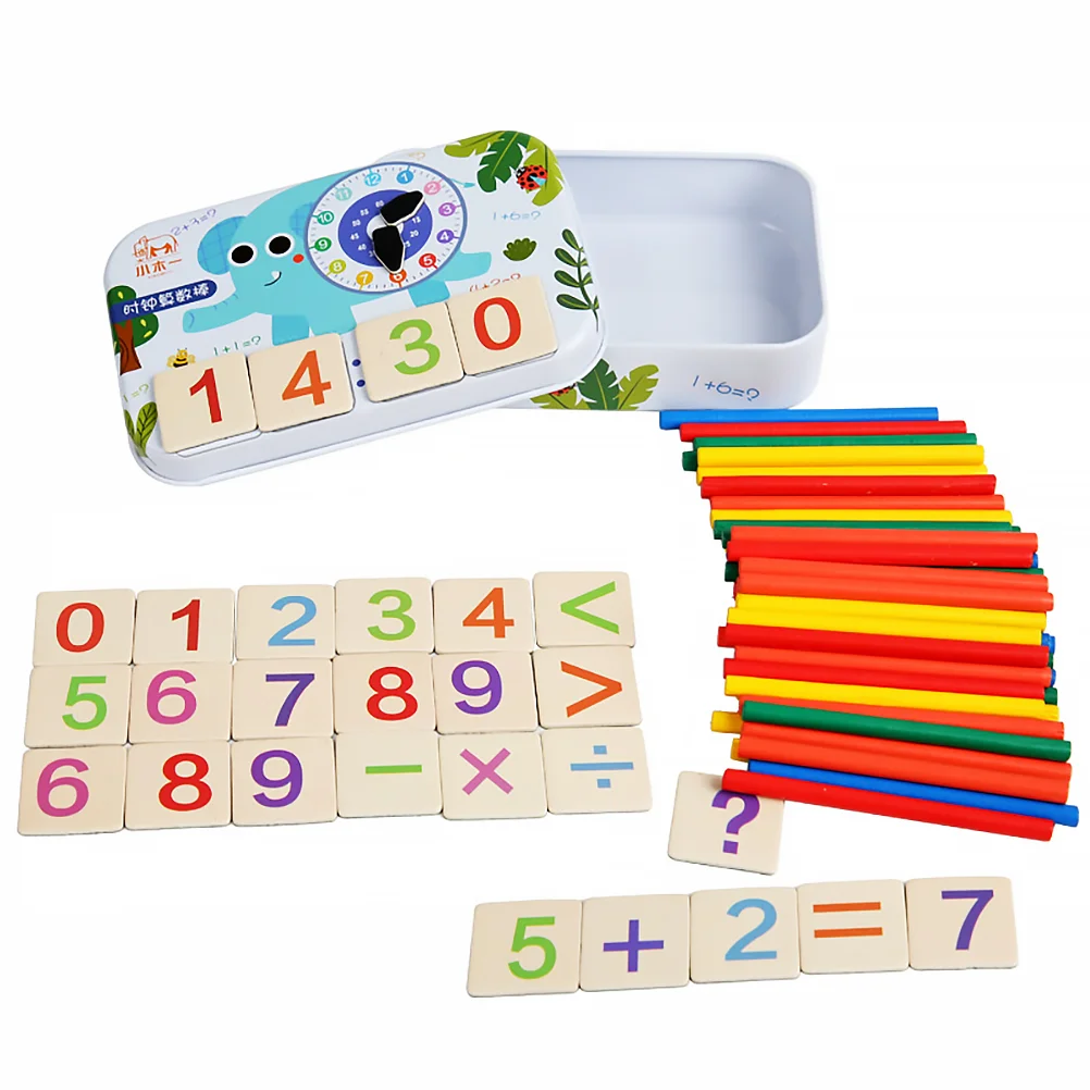 

Children's Mathematics and Arithmetic Teaching Aids Rods Wooden Counting Toys Kids Safe Number Brain Plaything Enlightenment