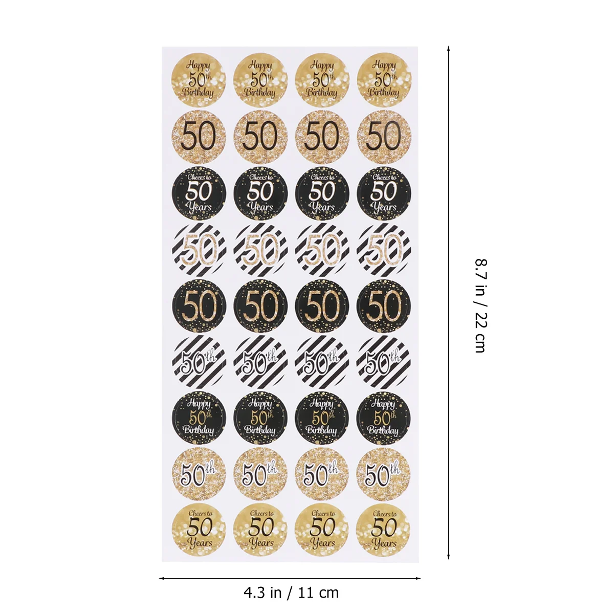 216 Pcs Seal Paste Stickers Bottle 50th Birthday Decals Candy for Packaging