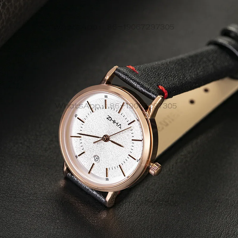 

Customized fashion quartz watch European and American fan thin round watch fashionable simple waterproof men's watch