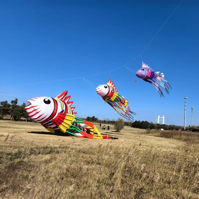 Free shipping 800cm fish kites flying lion kites pendant kites Soft kites flying Inflatable Show Kite Retractable extension cord